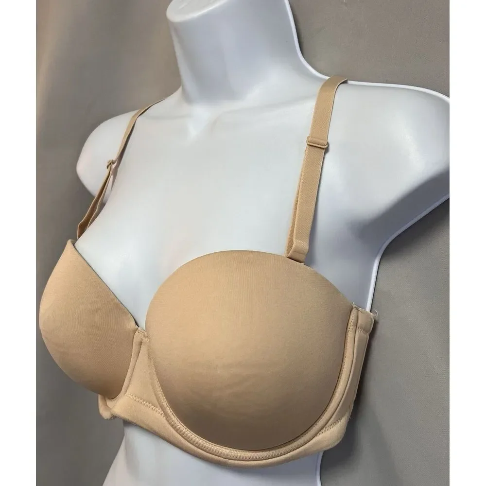Wacoal 854119 Strapless Underwire Bra‎ Sz 36D Tan Beige Women's